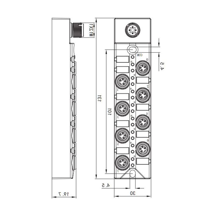 M8 interface, IO-Link Hub, 16DI, PNP, 00B311